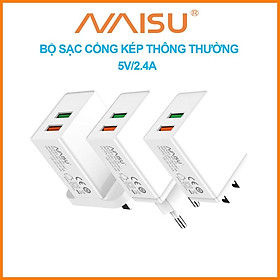 Bộ sạc hai cổng, tương thích với các điện thoại di động phổ thông trên thị trường, NS-24 ID – 1815 - Hàng nhập khẩu