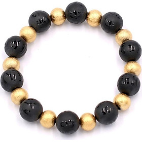 Chuỗi đeo tay phong thủy - thạch anh đen khắc Phật chú 10 ly VTAEPMHVT1 - hợp mệnh Thủy, mệnh Mộc