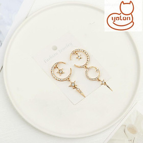 Mua ☆YOLA☆ Women Drop Jewelry Moon Earrings Asymmetrical Sun Celestial Space Girls Star