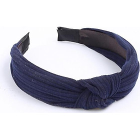 Cài Tóc Turban Gọng Nhựa Vải Thun Màu Xanh Dương Đậm (Xanh Đen) - Mã CT059