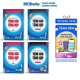 Hình ảnh Combo 4 Cuốn Tiếng Hàn Tổng Hợp Sơ Cấp 1 và 2 Bản Màu - Học Kèm App Và Khóa Học Online