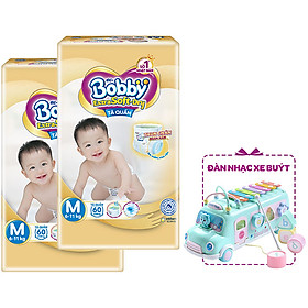 Combo 2 Tã Quần Bobby Extra Soft Dry M60 - Tặng 1 Đàn Nhạc Xe Bus