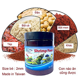 Thức ăn cho cá cảnh, tép cảnh Shrimp Food 120Gr siêu đạm, kích màu, tăng size cao câp, hiệu quả