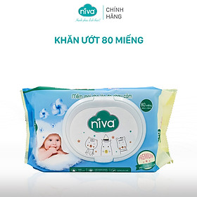 Khăn Ướt Đa Năng Không Mùi NIVA Gói 80 Tờ Tiện Dụng, Diệt Khuẩn