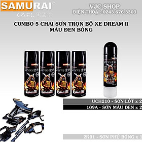 Mua Combo 5 chai sơn Samurai trọn bộ dành cho xe Dream II màu đen