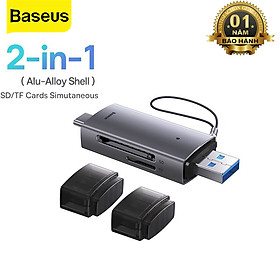 Đầu Đọc Thẻ Nhớ Đa Năng Tốc Độ Cao Baseus Lite Series USB-A & Type-C to SD/TF Card Reader Cho Smartphone/ Tablet/ Macbook/Laptop - Hàng Chính Hãng
