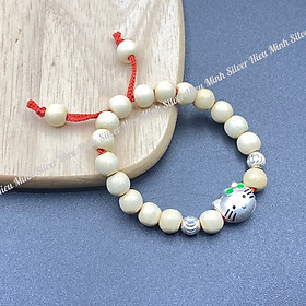 Vòng Tay Cho Bé 100% Gỗ Dâu Tằm Mix Charm Bạc 925 BẠC HIỂU MINH LTE556