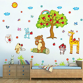 Decal Dán Tường Vườn Thú Nhỏ 7 - Cây Táo Đỏ DB059