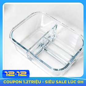 Hộp đựng cơm thủy tinh cao cấp 3 ngăn ( Giao mầu ngẫu nhiên)