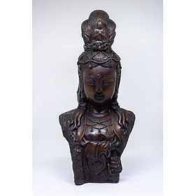 Tượng Phật Bà bán thân bằng đá cao 33cm