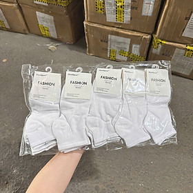 Tất vớ Trơn BASIC Trắng Cổ Ngắn Cotton Thể Thao Co Dãn Bốn Chiều Phong Cách Hàn Quốc
