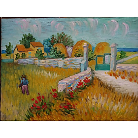 Tranh Sơn Dầu Vẽ Tay 30x40cm - Nông Trại (Van Gogh)