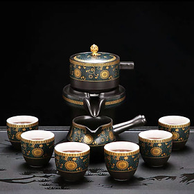 Bộ ấm chén pha trà cối xay sm009 – Hoa Hướng Dương 9 món