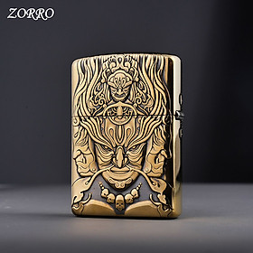 Mua Vỏ Hột Quẹt Bật Lửa Xăng Đá Zorro Z19 Họa Tiết 3D Cực Độc Đáo Nắp Giữ Xăng Kín