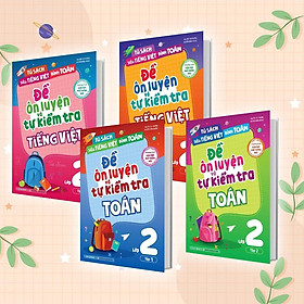 Sách - Đề Ôn Luyện Và Tự Kiểm Tra Toán + Tiếng Việt Lớp 2 - Combo 4 Cuốn - Megabook