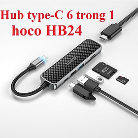 Hub Bộ chia cổng Type-C đa năng 6 in 1 cho laptop HOCO HB24