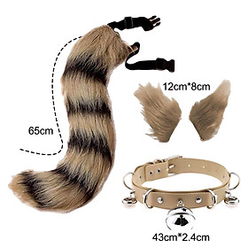 Faux Ears and Tail Set Cosplay Costume Headwear Headdress for Party Stage Shows