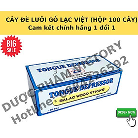 Đè lưỡi gỗ Lạc Việt hộp 100 cây