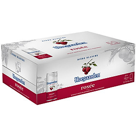 Thùng 24 lon bia Hoegaarden Rosee (330ml/lon)