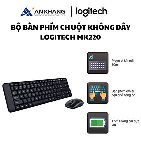 Mua Combo chuột và bàn phím không dây Logitech MK220 - Hàng chính hãng