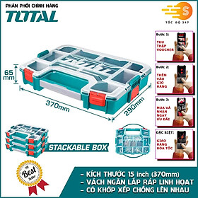 Mua Hộp đựng linh kiện TOTAL 12 inch (TPBX1121) và 15 inch (TPBX1151) - vách ngăn linh hoạt tháo rời  có khớp xếp chồng lên nhau - Tốc độ 247