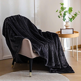 Mền lông cừu vân hạt bắp vải microfiber cao cấp A - mềm mại, ấm áp, thấm hút tốt