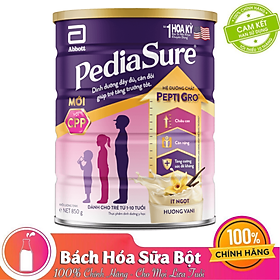 Sữa bột Abbott Pediasure Hương Vani Ít Ngọt 850g