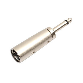Professional Converter Adapter XLR 3 Pin Male to 1/4'' 6.35mm Male Socket Audio Adapter Silver Tone TRS Jack Audio Cable Mic Cord Adapter Plug