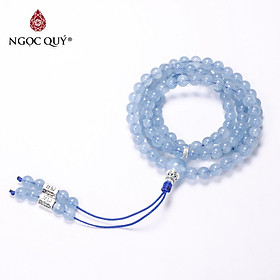 Chuỗi 108 hạt aquamarine hải lam ngọc mệnh thủy, mộc - Ngọc Quý Gemstones