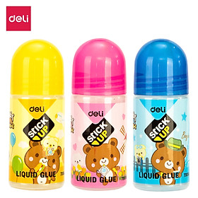 Hồ Nước Hình Gấu 35Ml Deli, Keo Pval, Lọ Pe, Hồng, Xanh Dương, Vàng 6 Lọ -12 Lọ -E7301A
