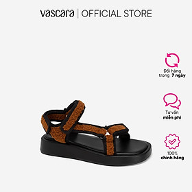 Vascara Sandal Đế Bánh Mì Phối Vải Lông - SDK 0329