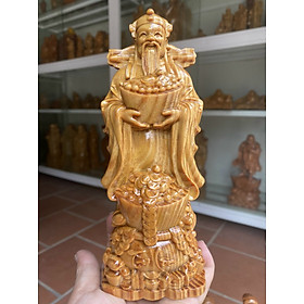 Mua Tượng phật ông thần tài hai tây nâng hũ vàng bằng gỗ huyết long cực đẹp kt cao 20cm