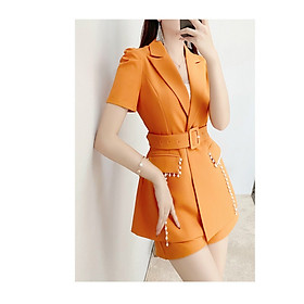 SÉT SHORT ÁO VEST VIỀN HẠT CHÂU KÈM NỊT