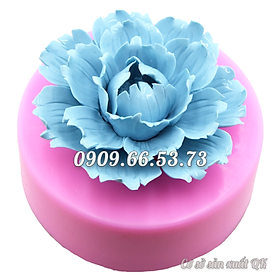 Khuôn rau câu silicon hoa mẫu đơn cánh xoăn nhiều tầng - Loại 8 cm – Mã số 1897