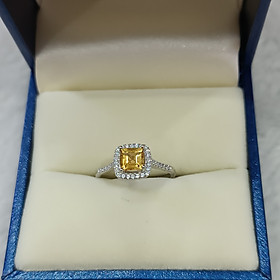 Nhẫn đính đá Citrine thiên nhiên Free Size - MOON Jewelry