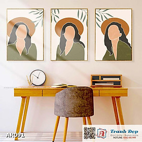 Mua Bộ 3 tranh canvas decor phong cách minimalist  trừu tượng hiện đại - AR091