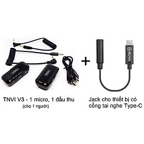 Mua Micro thu âm cài áo không dây TNVI V3 cho 1 người Hàng Chính Hãng