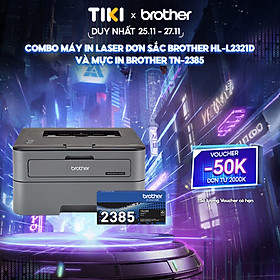 Mua  Hàng chính hãng  Combo Máy in laser đơn sắc Brother HL-L2321D và Mực in laser trắng đen Brother TN-2385