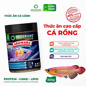 Thức ăn Cá Rồng GREENABC - Protein 40, tăng size, tăng màu, tăng đề kháng, vảy rực rỡ - Hộp 350g