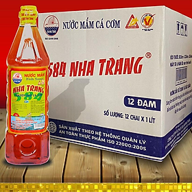 Thùng 12 Chai Nước mắm Cá cơm - 584 Nha Trang - Loại 12 độ đạm