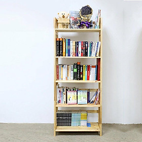 Mua Kệ sách Cao Cấp 5 tầng 60 cm Gỗ Cao Su   kệ gỗ trang trí bằng gỗ