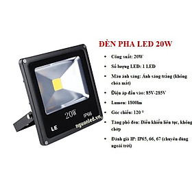 Mua Đèn pha led 20W chất lượng  đủ watt  ánh sáng trắng  vỏ đen  siêu sáng  chiếu rộng  chiếu xa