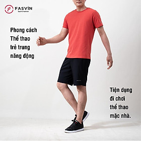 Bộ quần áo thể thao nam Fasvin AT22503.HN cổ tròn mềm mại co giãn thoải mái hàng nhà máy