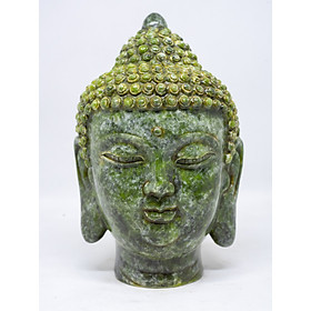Tượng Đầu Phật A Di Đà bằng đá xanh cao 15cm