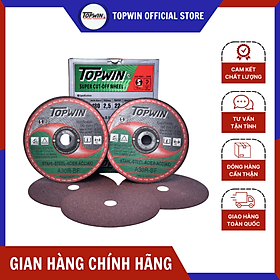 (Combo 10 Viên) Đá Cắt Sắt TOPWIN 180x2x22mm Có Độ Sắc Cao Và Bền, Cắt Không Bụi, Ít Hao Mòn | Đá Cắt Đá Mài Việt VN