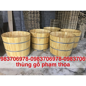 Bồn tắm tròn gỗ thông nhập khẩu cao cấp 