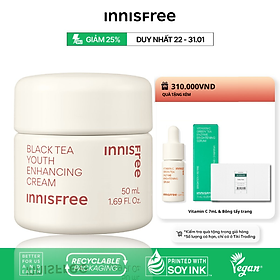 [Made in Korea] Kem dưỡng da ban đêm ngăn ngừa lão hóa từ trà đen innisfree Black Tea Enhancing Cream 50 mL (New 2023)