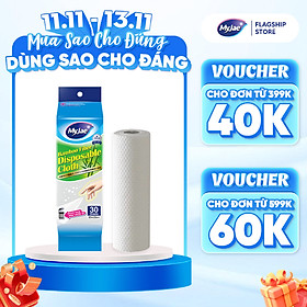 Khăn Lau Sợi Tre MyJae Một Lần Dùng Lau Bề Mặt, Đánh Bay Dầu Mỡ 20cm x 25cm (30 Cái/Bịch)