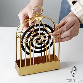 Mua Đế đốt nhang muỗi hình lồng chim - Lồng treo hương bắt muỗi - Chất liệu kim loại tiện dụng
