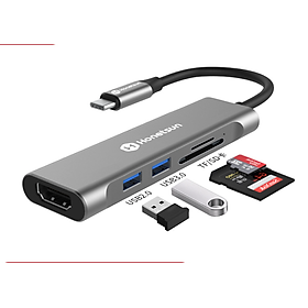 Mua Hub chia USB Type-C 5 Cổng HDMI/USB 3.0/SD/TF Honetsun Newdery - Hàng chính hãng